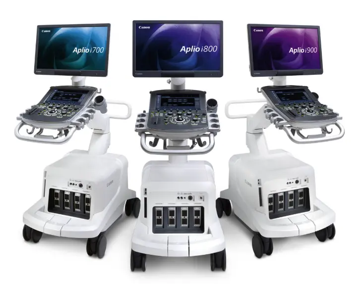 Three cart-based ultrasound systems